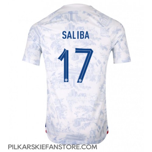 Tanie Strój piłkarski Francja William Saliba #17 Koszulka Wyjazdowej MŚ 2022 Krótkie Rękawy